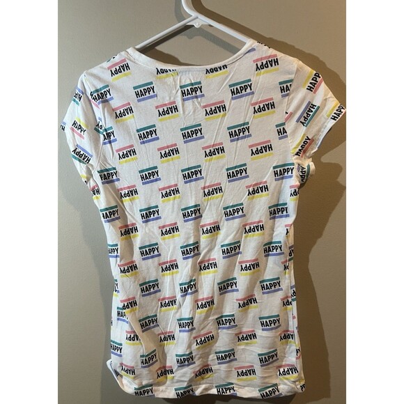 Wound Up Happy Screen Print Short Sleeve Tee Shirt Size Large 11-13 - Picture 3 of 3